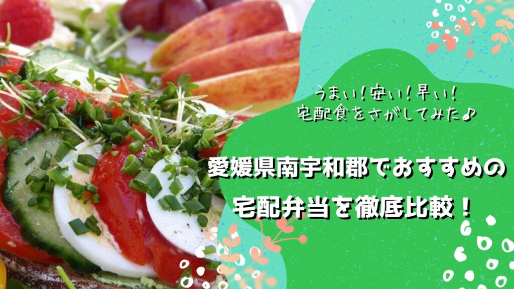 南宇和郡愛南町でおすすめの宅配弁当5社を比較！